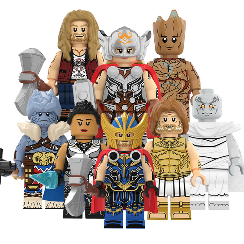 KT1062 ใหม่ Thor 4 Superheroes Marvel ภาพยนตร์ Thor Love และ Thunder Tree Man Building Blocks ของเล่นเด็กของขวัญ