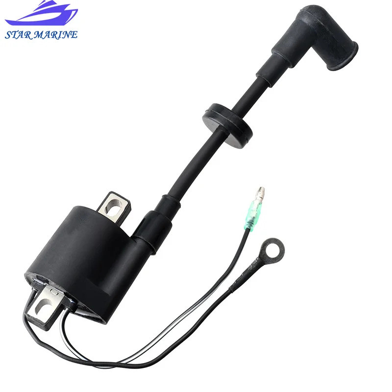 FW 6E0-85570 คอยล์จุดระเบิดพร้อมหมวกสําหรับเครื่องยนต์เรือยามาฮ่า 2 จังหวะ 4HP 5HP Parsun Powertec S