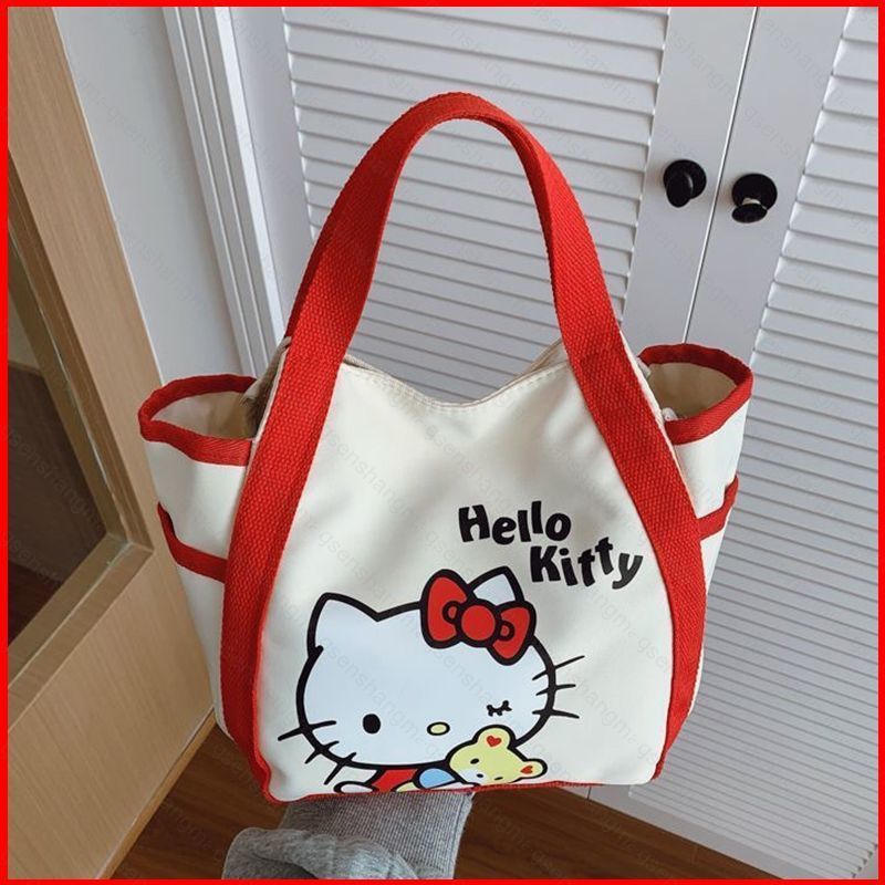 2026 Hello Kitty Bento Bag กระเป๋าถือแบบพกพาความจุขนาดใหญ่มีสไตล์
