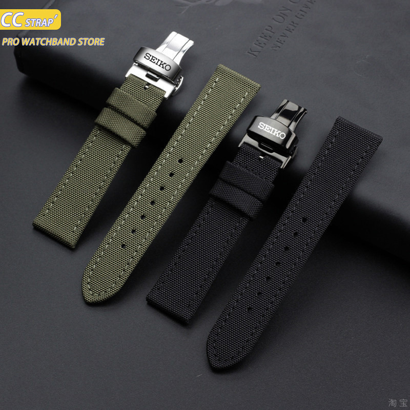 ใช้ได้กับสายหน้าปัดนาฬิกาไนลอนแคนวาส Seiko 5 Snk809/807/Srpc31 Green Monster Tuna Can สำหรับผู้ชาย