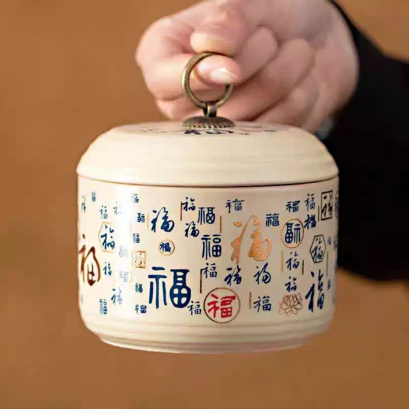 百福陶瓷茶叶罐TJ200h521 กระปุกเก็บชาเซรามิก Baifu รุ่น TJ200h521