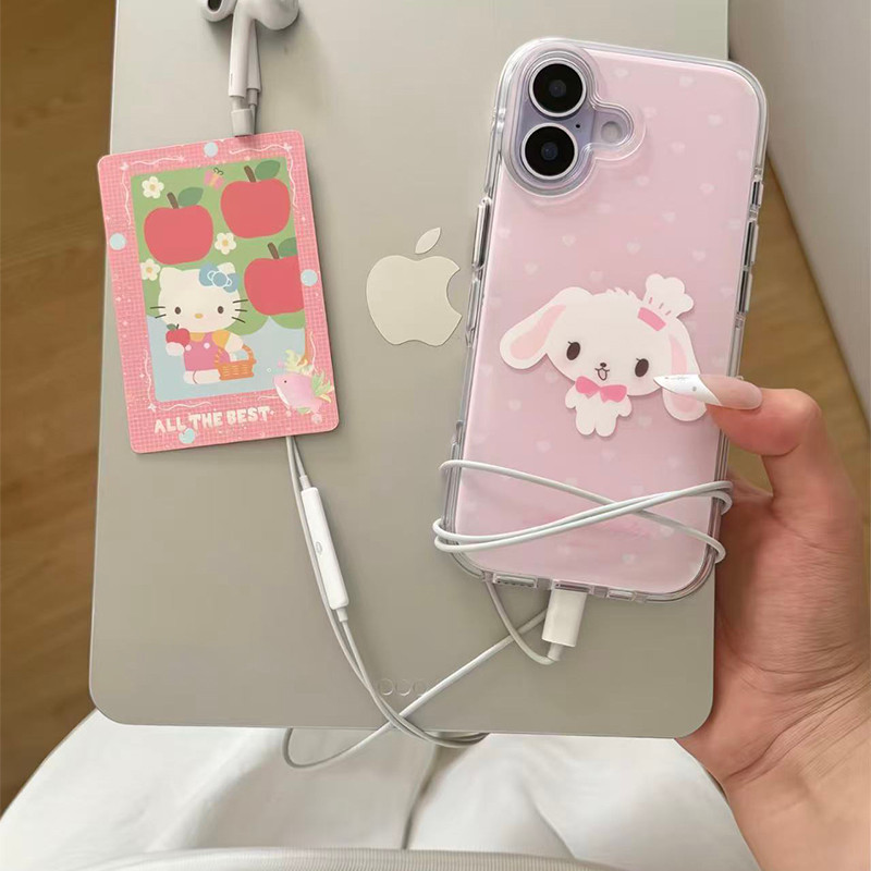 ขนมสีชมพูกระต่าย Samsung S21 S22 S23 S24 S25 S26 FE Ultra เคสโทรศัพท์ S25FE เคสป้องกัน A56 A55 สร้อย