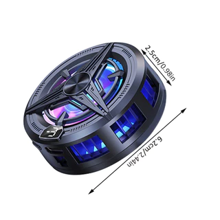 พัดลมระบายความร้อนโทรศัพท์มือถือ 15W แบบหนีบแม่เหล็ก 2-in-1 ชิป TEC RGB พอร์ต Type-C สำหรับเล่นเกม