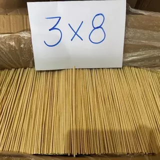ไม้เสียบลูกชิ้น ไม้เสียบอาหาร (หัวทู่) แพ็คละ 1 กิโล ขนาด 3x8 ซม. สำหรับเสียบอาหาร