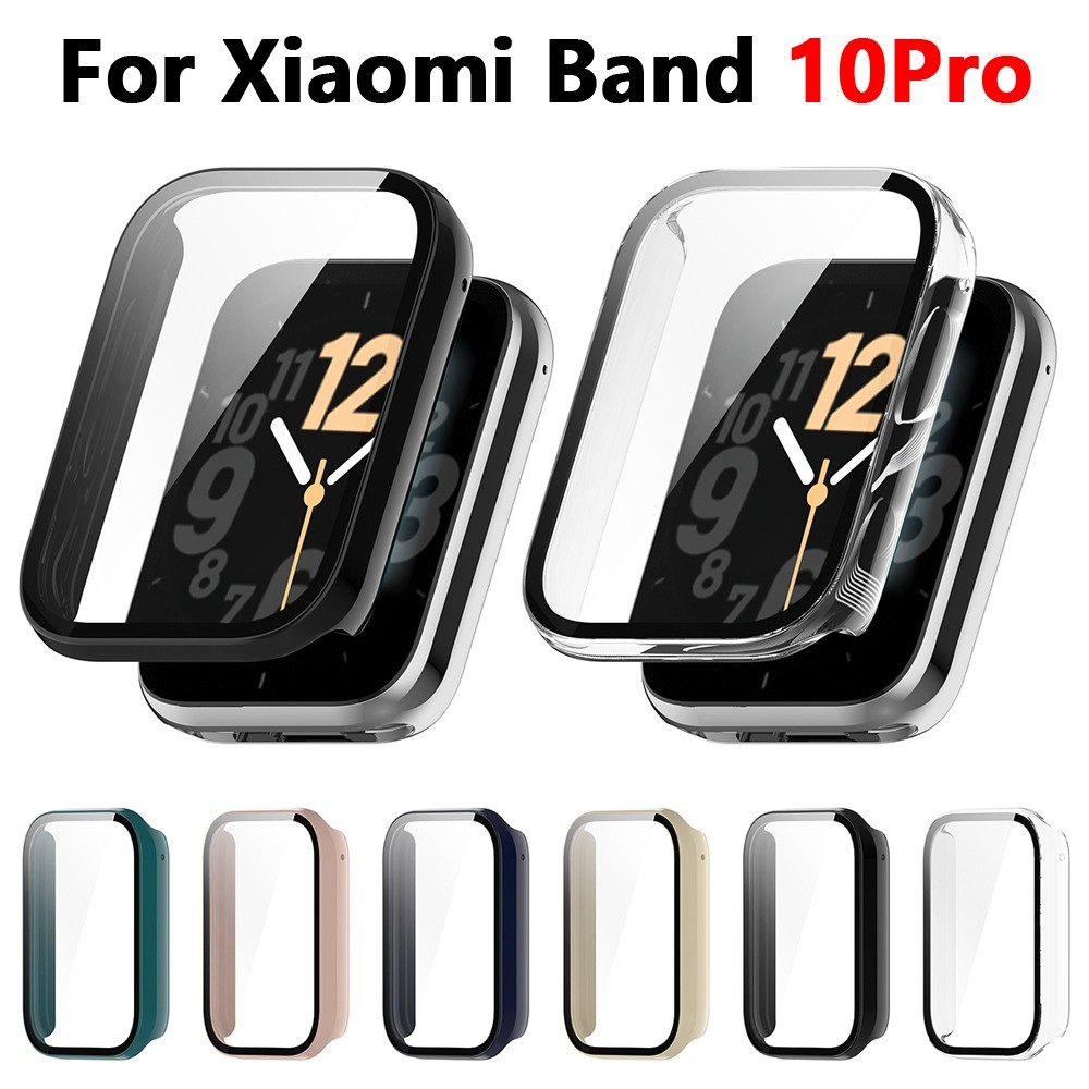กระจกนิรภัย + PC สําหรับ Xiaomi Band 10Pro All-Around Screen Protector Shell