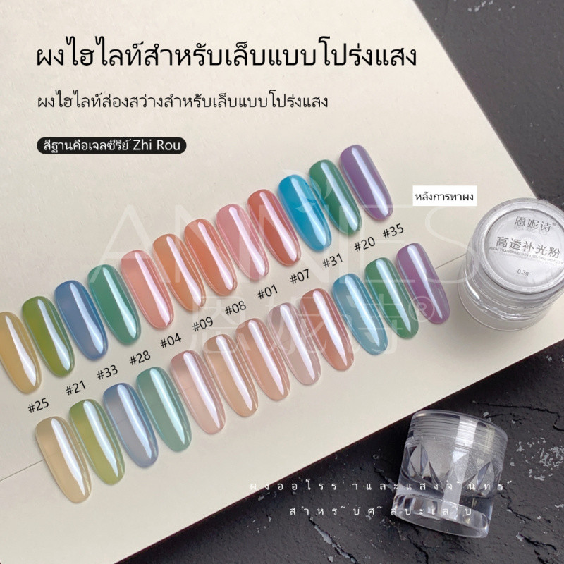[ANNIES] ผลิตภัณฑ์ทาเล็บ ไฮไลท์แววเวทมนตร์ สีใสเรืองแสง ขนาด 0.3g (เนื้อเจลคริสตัลใสเหมือนกระจกเงา)