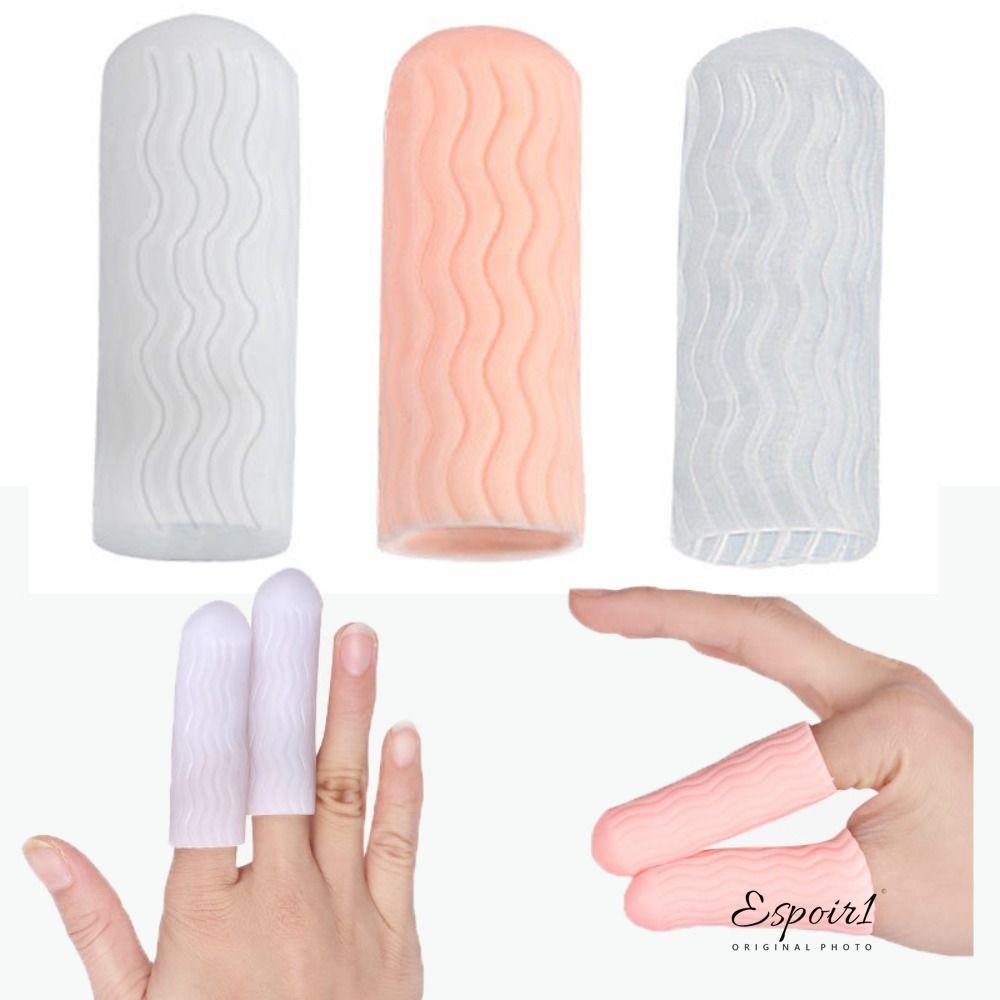 ESPOIR1 1 คู่นิ้ว, ซิลิโคนน้ํา Grain สไตล์ Finger Cots, Creative Soft Protector ลื่นปลายนิ้ว Protector ถุงมือ Universal