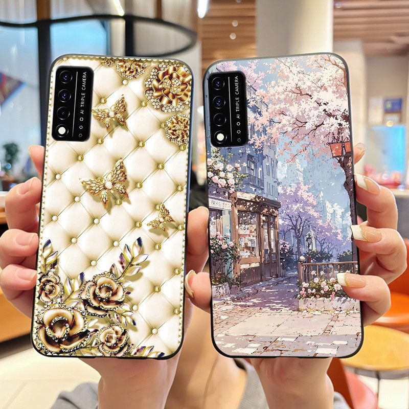 สีดําป้องกันรอยขีดข่วนกรณีโทรศัพท์อ่อนสําหรับ TCL T-Mobile REVVL 6 Pro 5G/T-Mobile T โทรศัพท์ Pro 5G