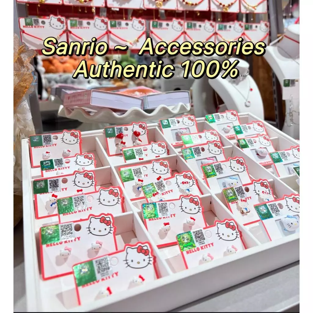 [แท้100%] รวมaccessory 1สร้อยคอ ต่างหู Sanrio ซานริโอ้ คิตตี้ แท้ ลิขสิทธิ์ วัสดุเงินแท้ silver 92.5%