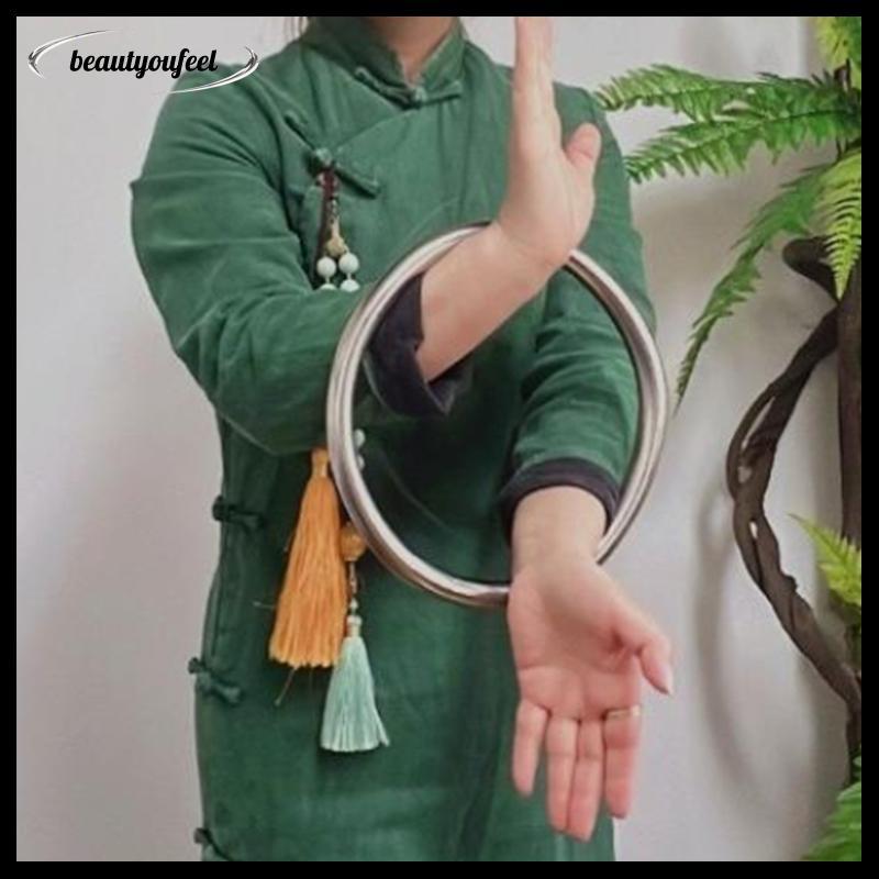 [ความรู้สึกความงาม] Wing Chun แหวนสแตนเลส Yewen การฝึกความแข็งแรงของมือ Kung Fu Strength Training Hoop แหวนออกกําลังกายแหวนหวายเส้นผ่านศูนย์กลาง 220 มม.