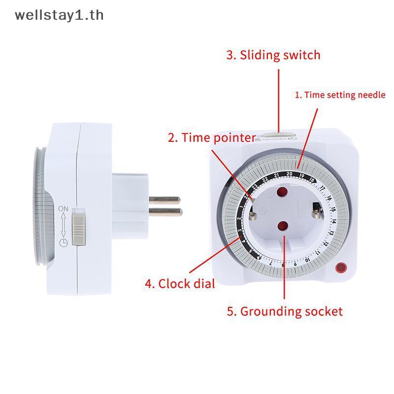 [ELL] Home Appliance EU Plug Timer with 24Hr Mechanical Counting and Automatic Power-off Feature [TH