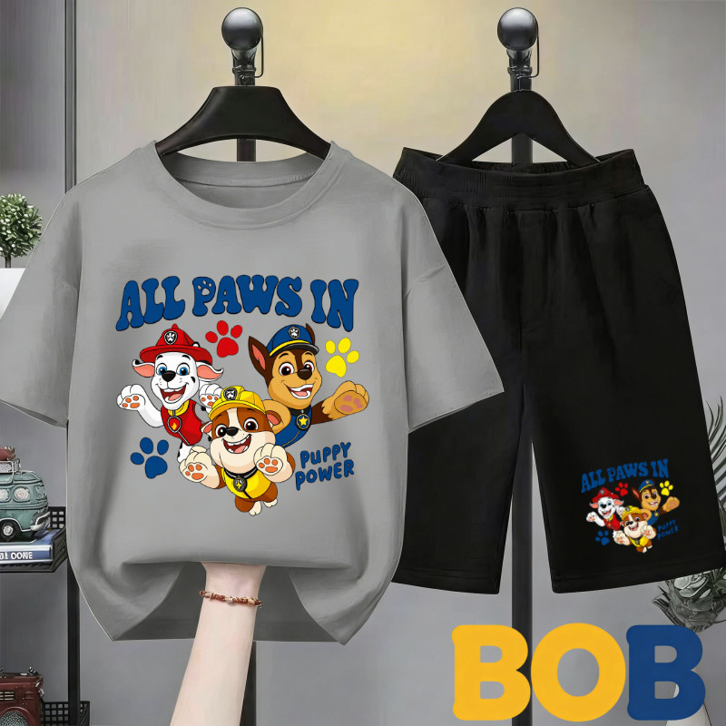 【ส่งไว 24ชม】2ชิ้น TM ชุดเด็กชาย PAW Patrol หมาน้อยผู้กล้า เสื้อยืดกางเกงขาสั้น ผ้า TC ผ้าสำลีเนื้อดี ไม่ยับ ใส่สบาย#32