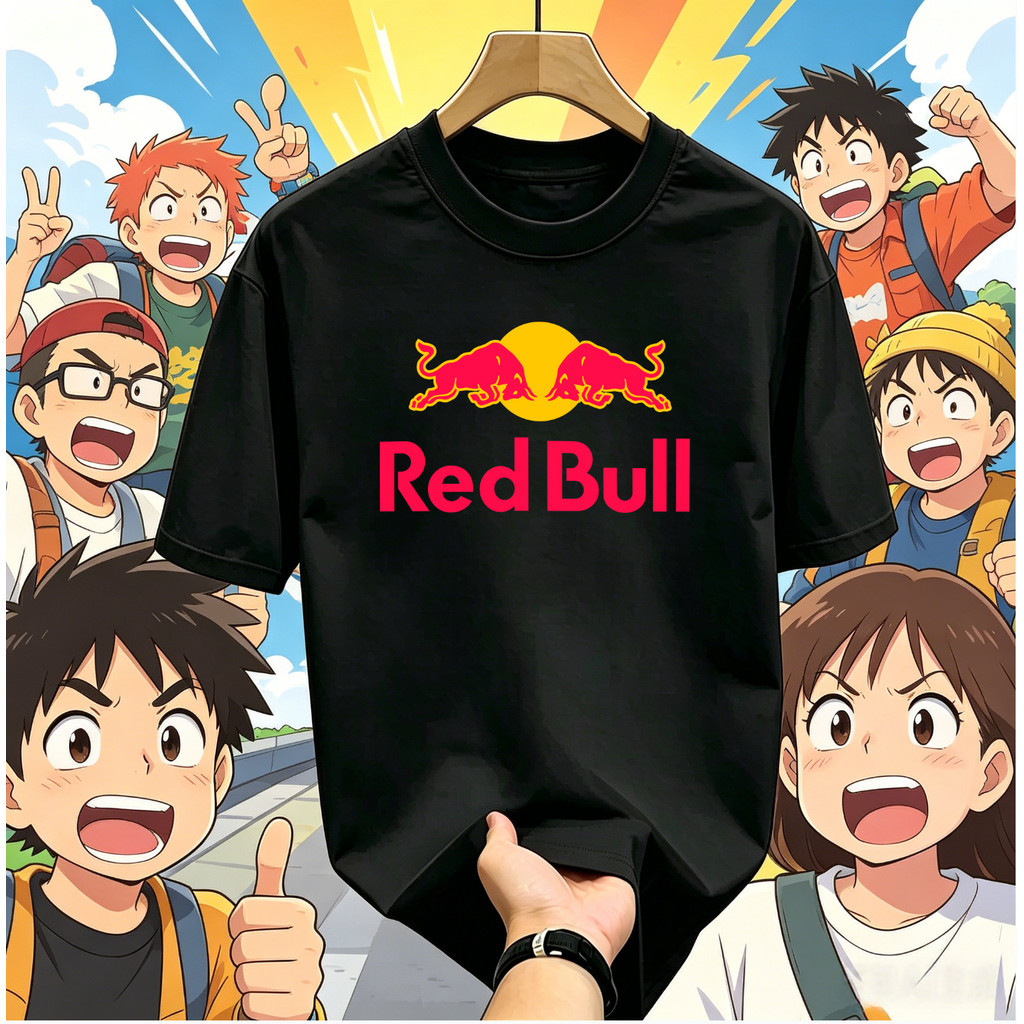 (จัดส่ง 24 ชั่วโมง) Red Bull Red Bull พิมพ์เสื้อยืดลำลองทุกวัน