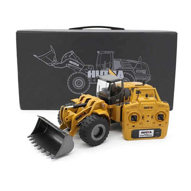 แท้ Huina 1583 V4 2.4g 1/14 10ch โลหะผสมโลหะล้อ Loader รุ่น Diecast ชิ้นส่วนรีโมทคอนโทรลรถก่อสร้าง R