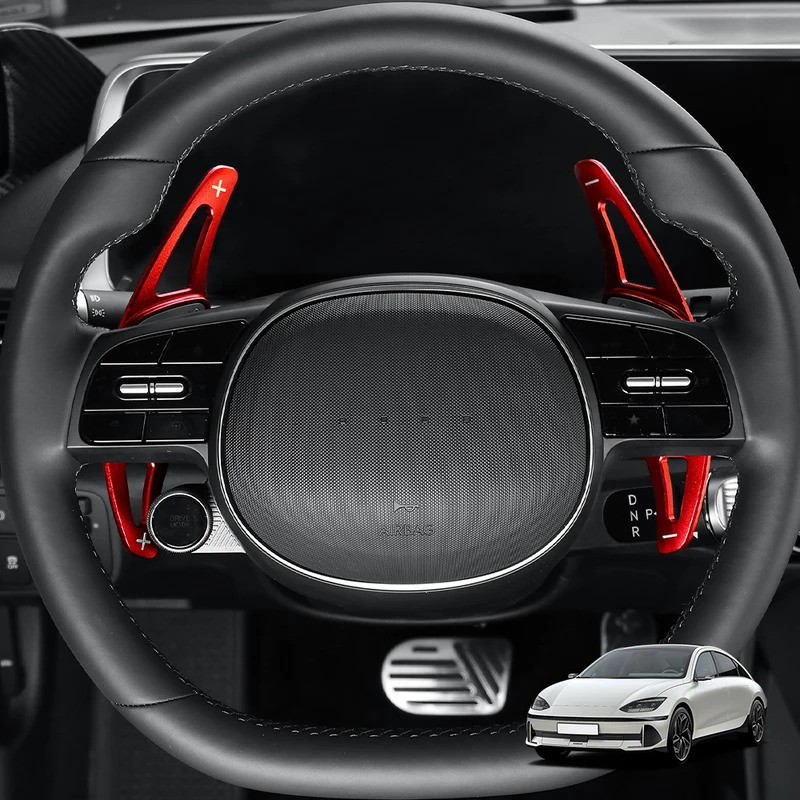อลูมิเนียมพวงมาลัย Shift Paddle Shifter ฝาครอบสําหรับ Hyundai IONIQ 5/6 IONIQ5N IONIQ6N รถตกแต่งภายใ