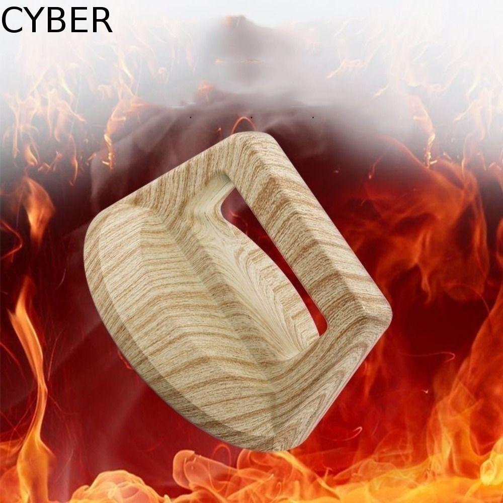 ที่จับฝาครอบหม้อลายไม้ CYBER, ที่จับฝากระทะทนอุณหภูมิสูงป้องกันการลวก, สากลประหยัดพร้อมสกรูเนื้อไม้หม้อฝาปิดลูกบิดครัว