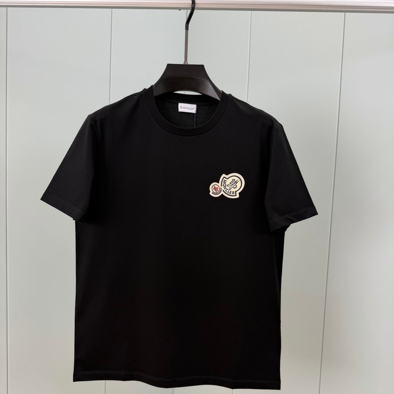 Moncler/Mengkou ผู้ชายผู้หญิงเสื้อยืดพิมพ์เสื้อยืดสวมใส่ด้านนอกเสื้อยืดคู่เสื้อยืดคอกลม Star สไตล์เด
