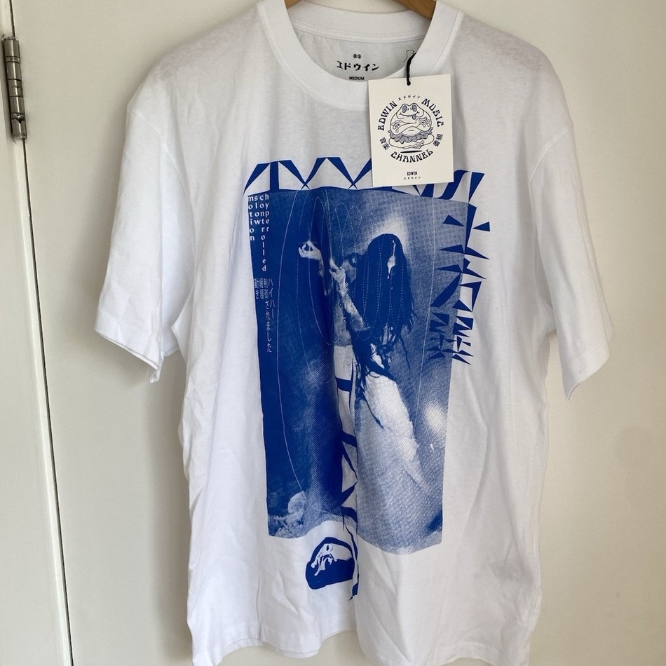 Japanese Street Wear EDWIN EDWIN เสื้อยืดแขนสั้นผู้ชายผ้าฝ้ายแท้คอกลม Street เสื้อยืดอินเทรนด์