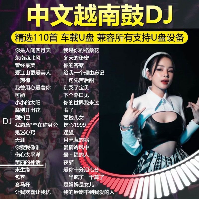 ((เครื่องชาร์จ USB U Disk Music USB Music & Chinese Vietnam Drum DJ Car Music U Disk Exploding Stree