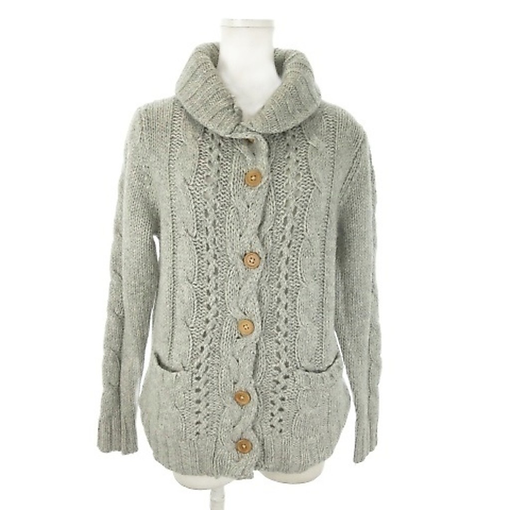 STUDIO CLIP Cardigan Sweater wool gray Direct from Japan Secondhand