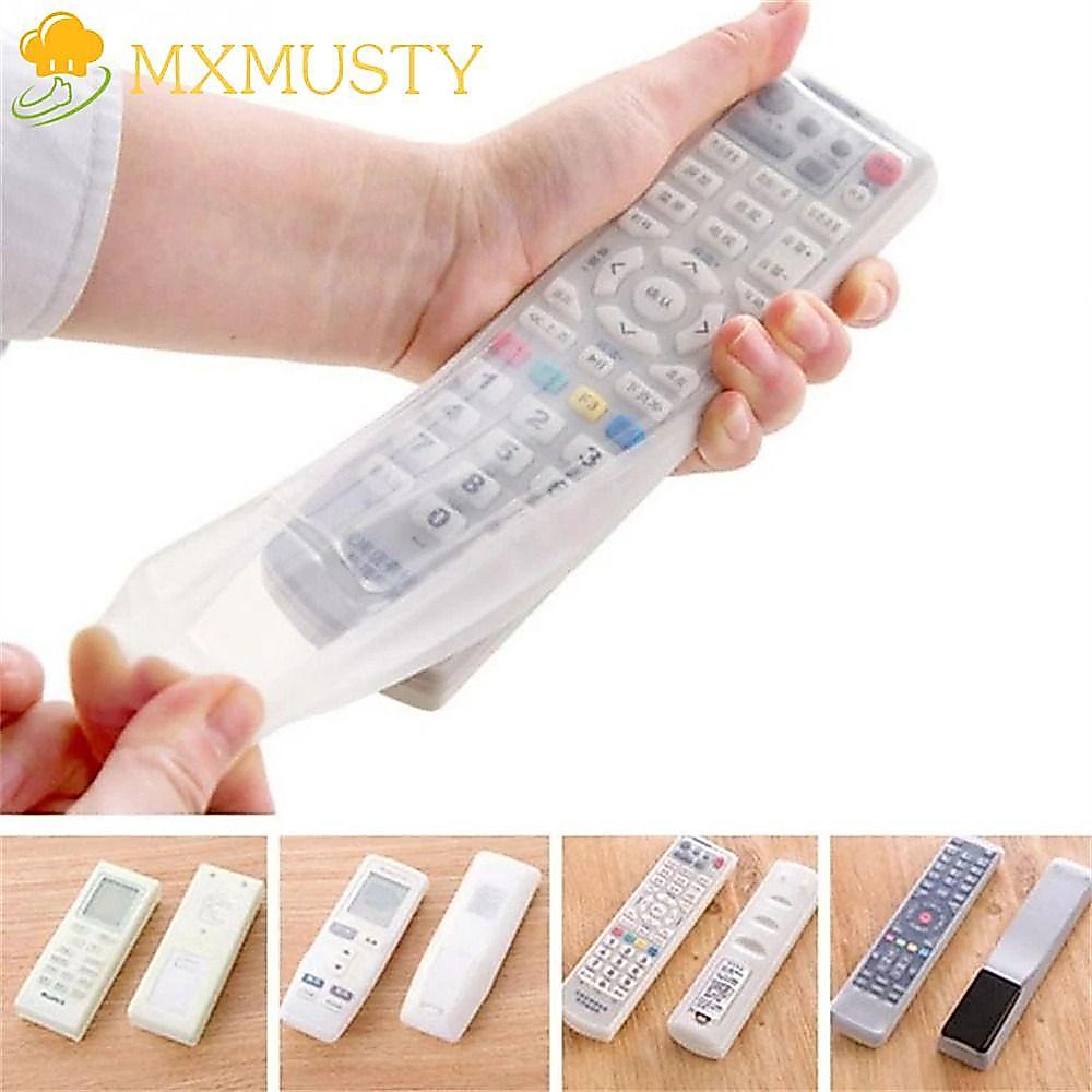 MXMUSTY เคสรีโมทคอนโทรลลื่นสากลซิลิโคนอุปกรณ์ทีวีฝุ่นโปร่งใสรีโมทคอนโทรลกรณีสรรพากร