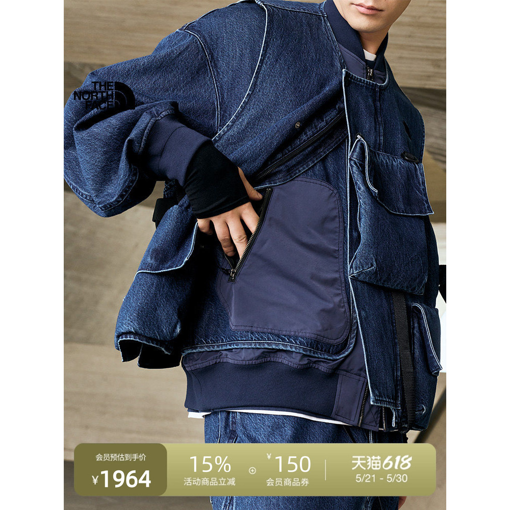 North UE Designer ผู้ชายแจ็คเก็ตลําลอง Denim ปลอมสองชิ้นกลางแจ้ง TheNorthFace|8E5K