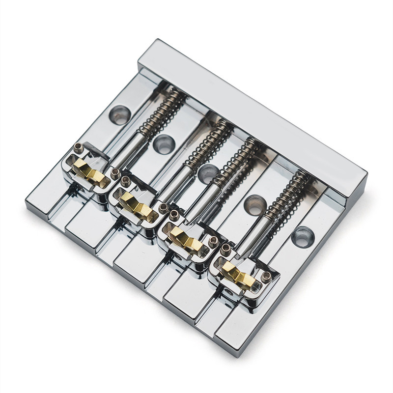 HS-Vintage 4-String Bass Bridge 82x68.3 มม.ด้านล่างผ่านทองเหลืองอาน String Spacing 18.6 มม.เบสคงที่ส