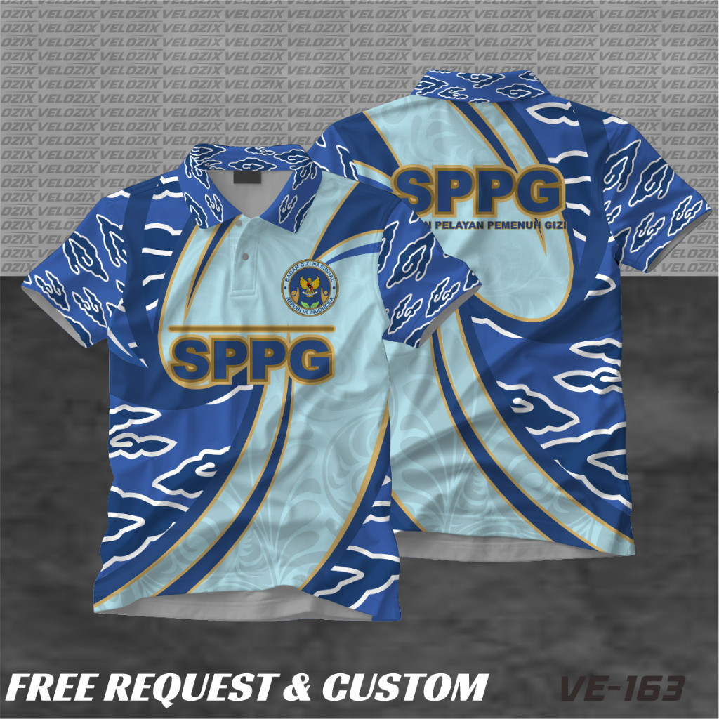 SPPG MBG FULL PRINT JERSEY – CUSTOM NAME & WRITING | คอปกโปโล | VE-163 UNIT เสื้อยืด