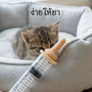 ชุดป้อนสัตว์เลี้ยง ขวดนมลูกแมว ไซริงค์ป้อนยา จุกนมซิลิโคนนุ่ม ลูกแมว ลูกสุนัข ปลอดภัย
