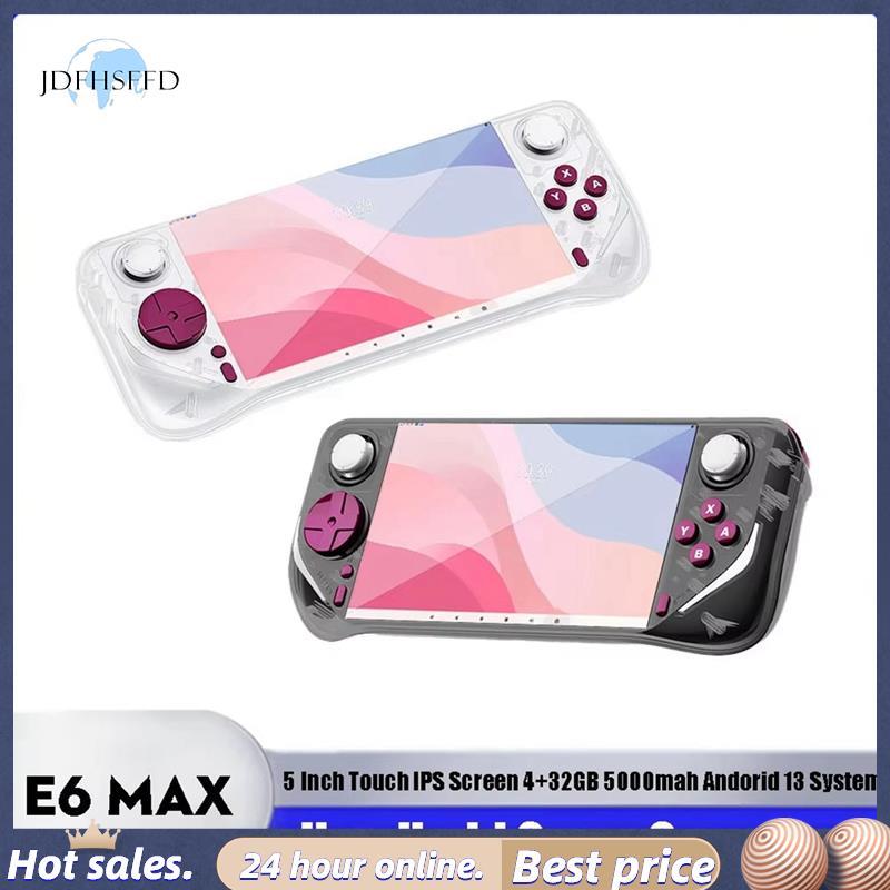 jdfhsffdE6 MAX Retro คอนโซลเกมมือถือคอนโซลเกม Retro 4 + 32GB 5 นิ้วหน้าจอสัมผัสหน้าจอ IPS Andorid 13
