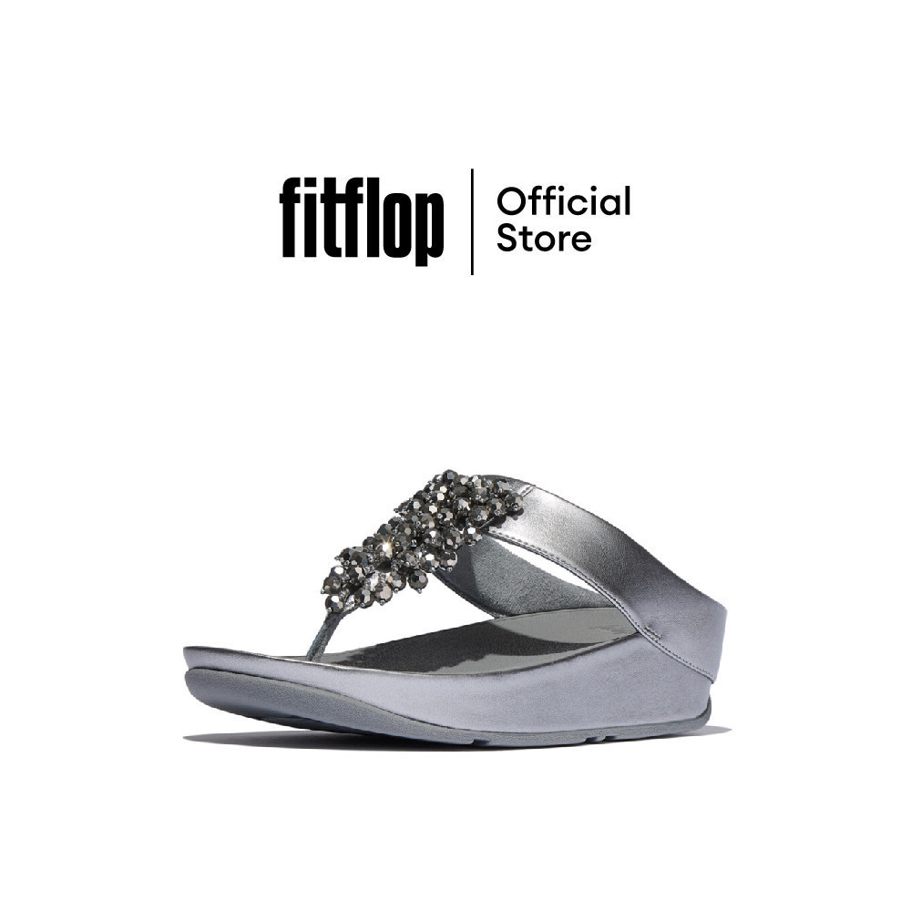 FITFLOP RUMBA IRIDESCENT BEADED T/P รองเท้าแตะแบบหูหนีบผู้หญิง รุ่น E4W-C91 สี SILVER