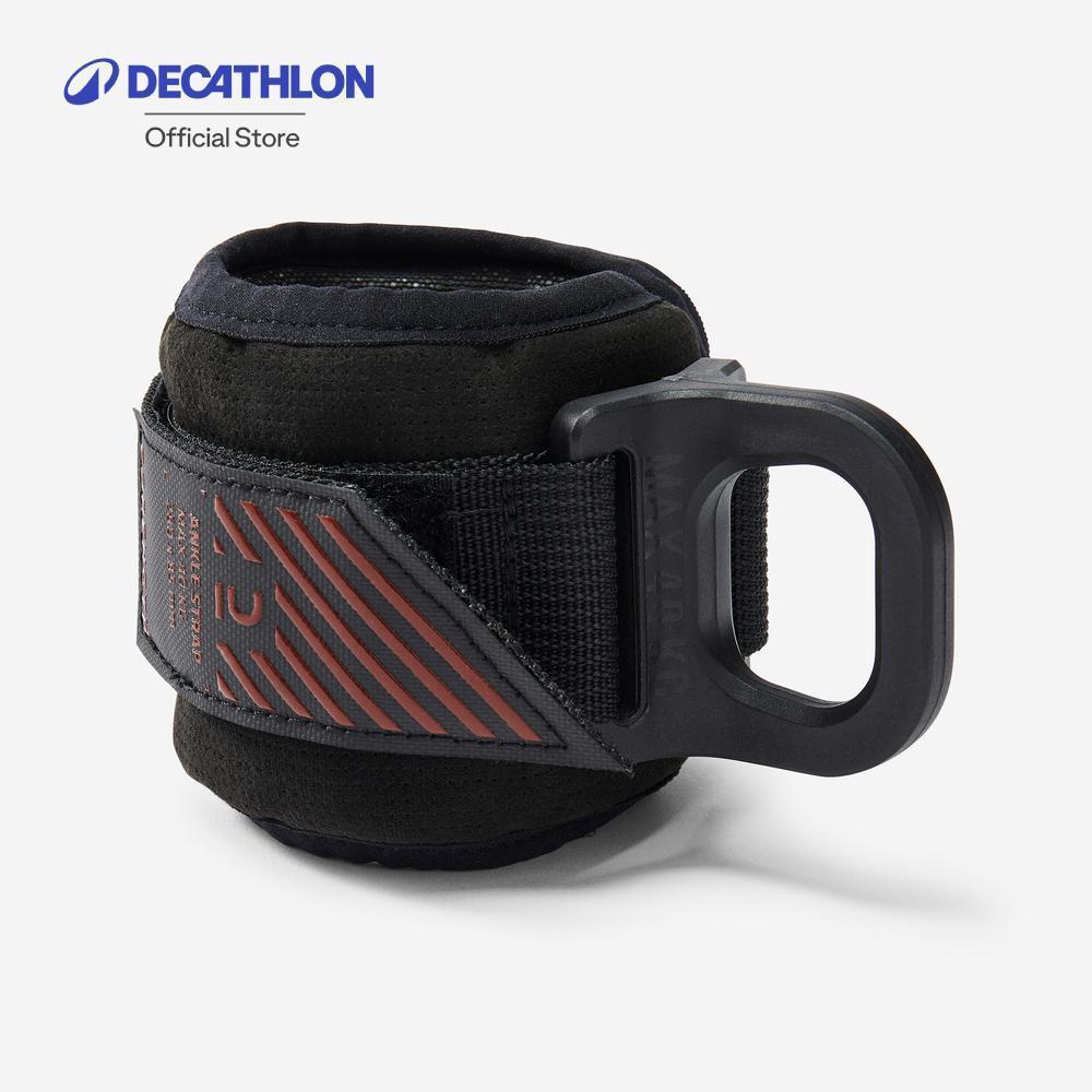 Decathlon Weight Training Ankle Strap For Cable Machine สายรัดข้อเท้าสำหรับฝึกเวทเทนนิ่งด้วยอุปกรณ์สลิง - Black