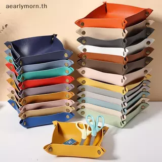 AA PU หนังกล่องเก็บสแควร์สไตล์นอร์ดิกโต๊ะถาดสําหรับ Home Office Entryway Porch Supplies TH