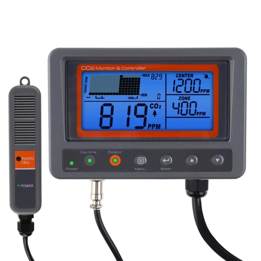 ในสต็อก คาร์บอนไดออกไซด์ CO2 IAQ Monitor Controller พร้อมฟังก์ชั่นรีเลย์ NDIR Sensor Probe สําหรับบ้