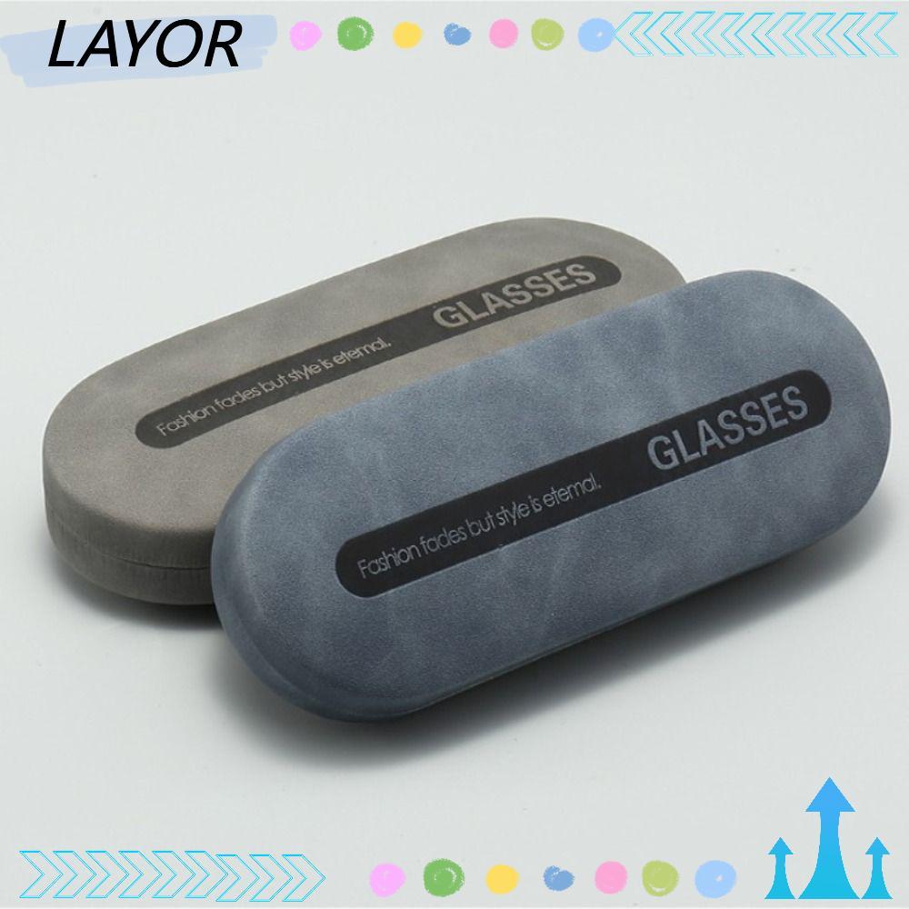 LAYOR กล่องแว่นตา, ป้องกันแว่นตา Anti-stress แว่นตา, แบบพกพา PU หนัง Hard Shell Eyeswear กล่องผู้ชาย