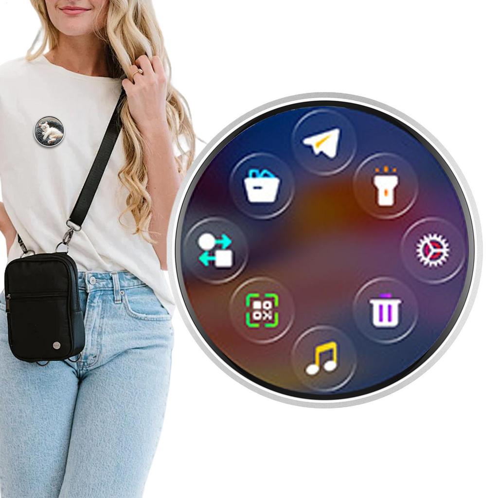 หมุดตราดิจิตอล Electronic Smart Cyber Badge Digital Screen Cyber Badge 1.85 นิ้ว juath