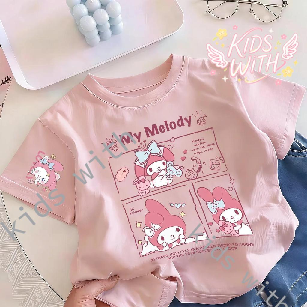 🐻kids with เสื้อเด็กแฟชั่น คอกลม Oversize   'Flower girl' สบายนุ่ม ระบายอากาศดี#J24