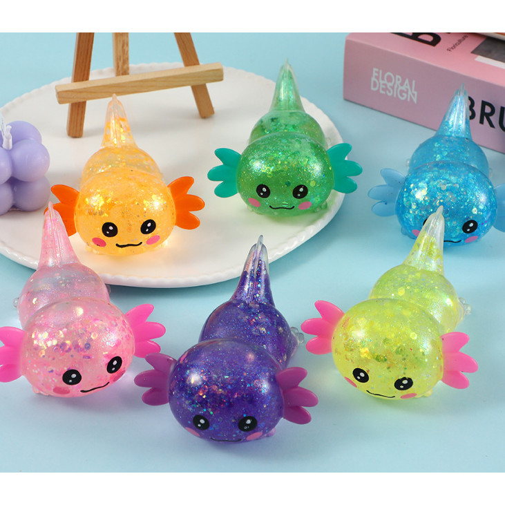 Axolotl Squishy Stress Toy – Cute Crawling Axolotl Fidget