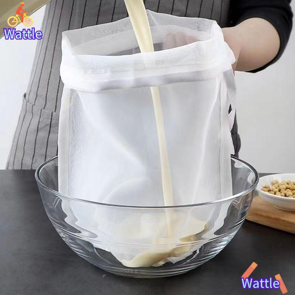 WATTLE ที่กรองเต้าหู้, ถุงกรองผ้าชีสกรองเพื่อสุขภาพ, ที่กรองสมุนไพรสบู่แบบใช้ซ้ําได้ไนลอน