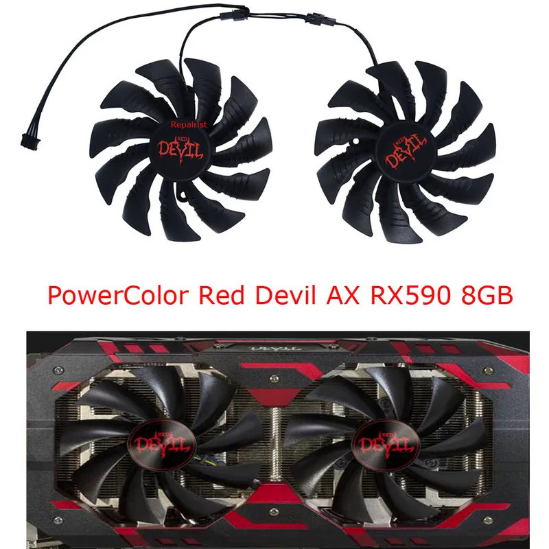 -2 ชิ้น/เซ็ตพัดลม DIY,100 มม.(95 มม.),PLD10015B12H,GPU VGA Cooler,สําหรับ PowerColor DEVIL RX580 RX5