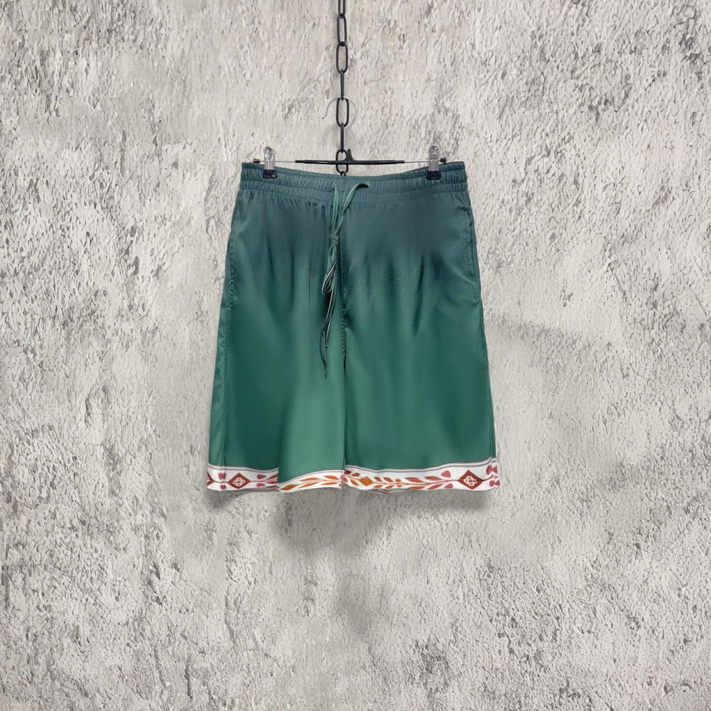 FXUQ CASABLANCA Vacation Hawaiian Versatile Bermuda Shorts Sicilian Style Hawaiian Casual Shorts
