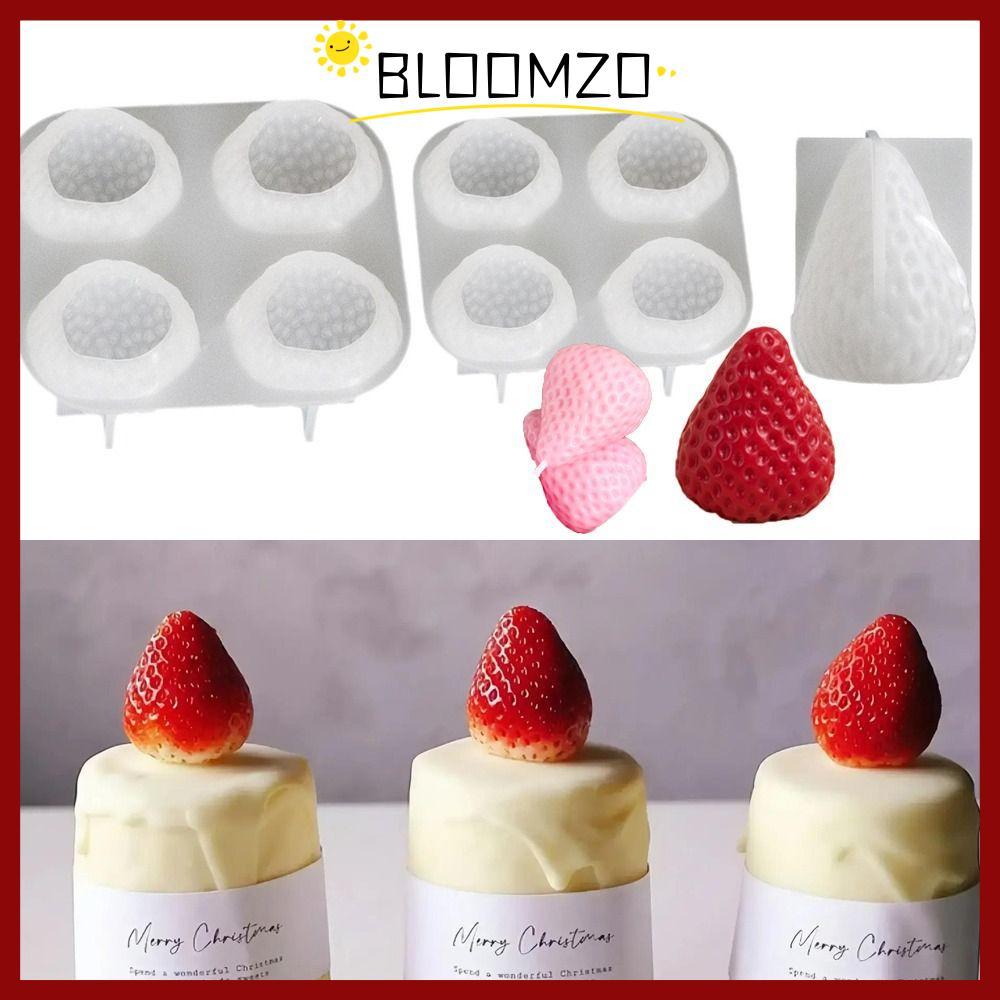 จัดส่งจากประเทศไทยBLOOMZO แม่พิมพ์สตรอเบอร์รี่, แม่พิมพ์เทียนอโรมาแบบใช้ซ้ําได้รูปสตรอเบอร์รี่,งานฝีมือสบู่ทําด้วยมือซิลิโคนยิปซั่มเรซินหล่อแม่พิมพ์วันวา