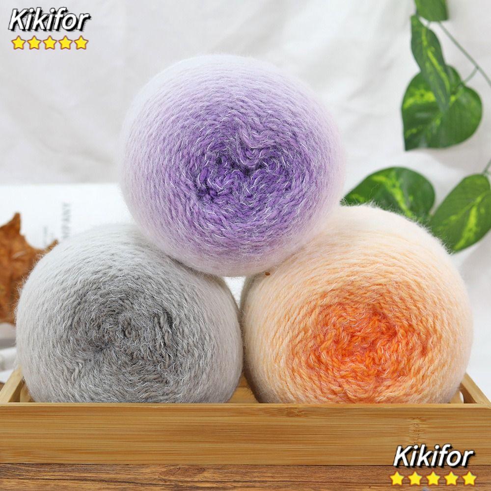 กีกี้ฟอร์ 200กรัม/ ม้วนเส้นด้ายขนสัตว์,ไล่โทนสีสีแฮนด์เมดเส้นด้ายกํามะหยี่ยาว,ทนทาน ทําเอง ถัก หลากสี เส้นด้ายโครเชต์สําหรับผ้าห่มผ้าพันค