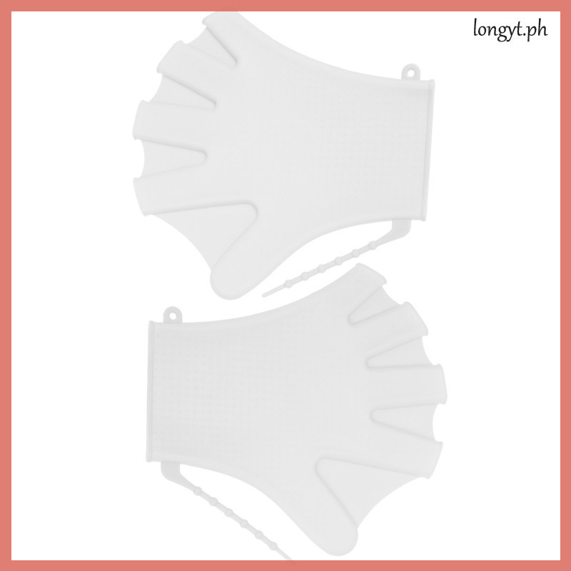 Fin ถุงมือถุงมือมือ Paddles ว่ายน้ําผู้ใหญ่ Finger Diver Fins Swimmer อุปกรณ์เสริม longyt