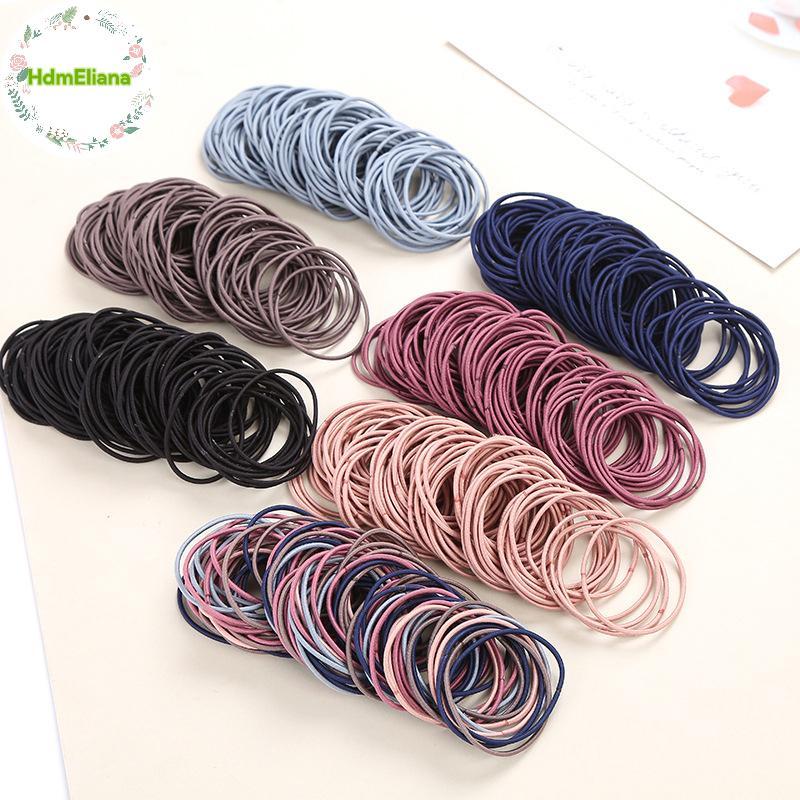 HdmEliana 100 ชิ้นหญิงสาวยางรัดผมผูกเชือกยืดหยุ่น Hairband ผู้ถือผมหางม้า s Scrunchies TH