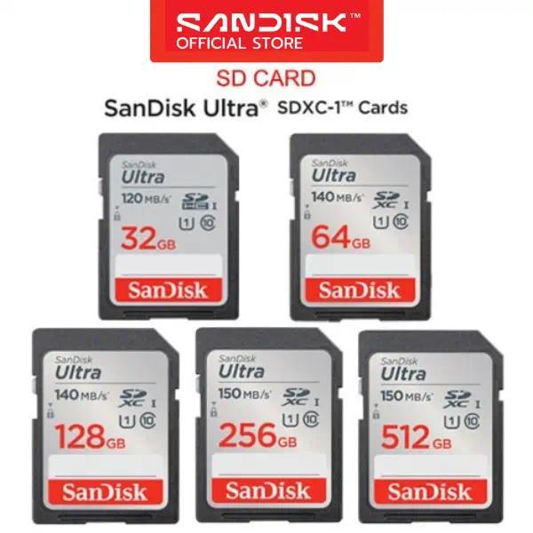 SanDisk Ultra SD Card SDXC UHS-I Memory Card 32GB 64GB 128GB 256GB 512GB C10 U1 Full HD (SDSDUNC_GN6