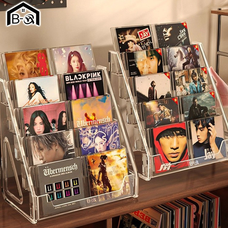 BHQ ชั้นวางอะคริลิคใส ชั้นวางซีดี ชั้นวางเครื่องสำอาง 3ชั้น 5ชั้น ประหยัดพื้นที่ วางลิปสติก อัลบั้ม
