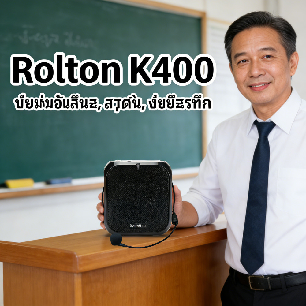 ช่วยสอน Rolton โทรโข่งไมค์ K400 ลำโพง