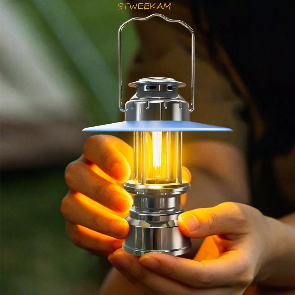 โคมไฟม้า STWEEKAM, ไฟแคมป์ปิ้งแบบพกพาแบบชาร์จไฟได้, เต็นท์ LED สว่างกันน้ําบรรยากาศแสง Travel