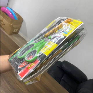 (ยกโหล12แพ็ค)กรรไกร+คัตเตอร์ L-1175 กรรไกร8นิ้ว คัตเตอร์6นิ้ว 1แพ็คได้2ชิ้น
